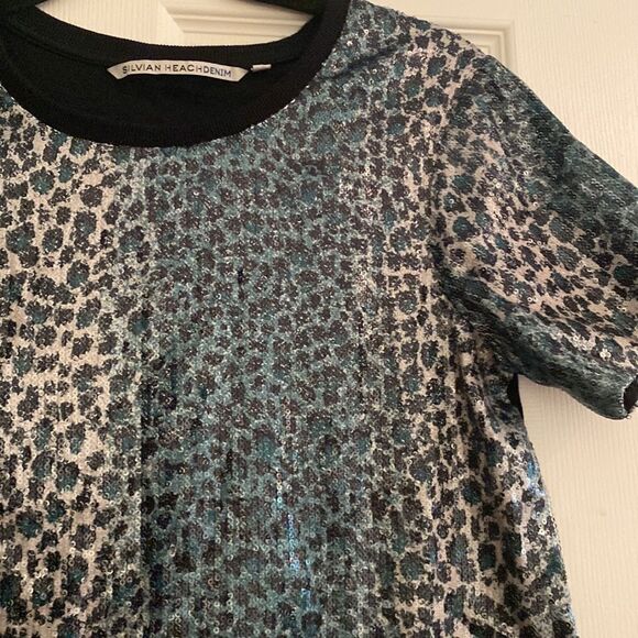 silvian heach denim sequin t-shirt - Picture 2 of 4